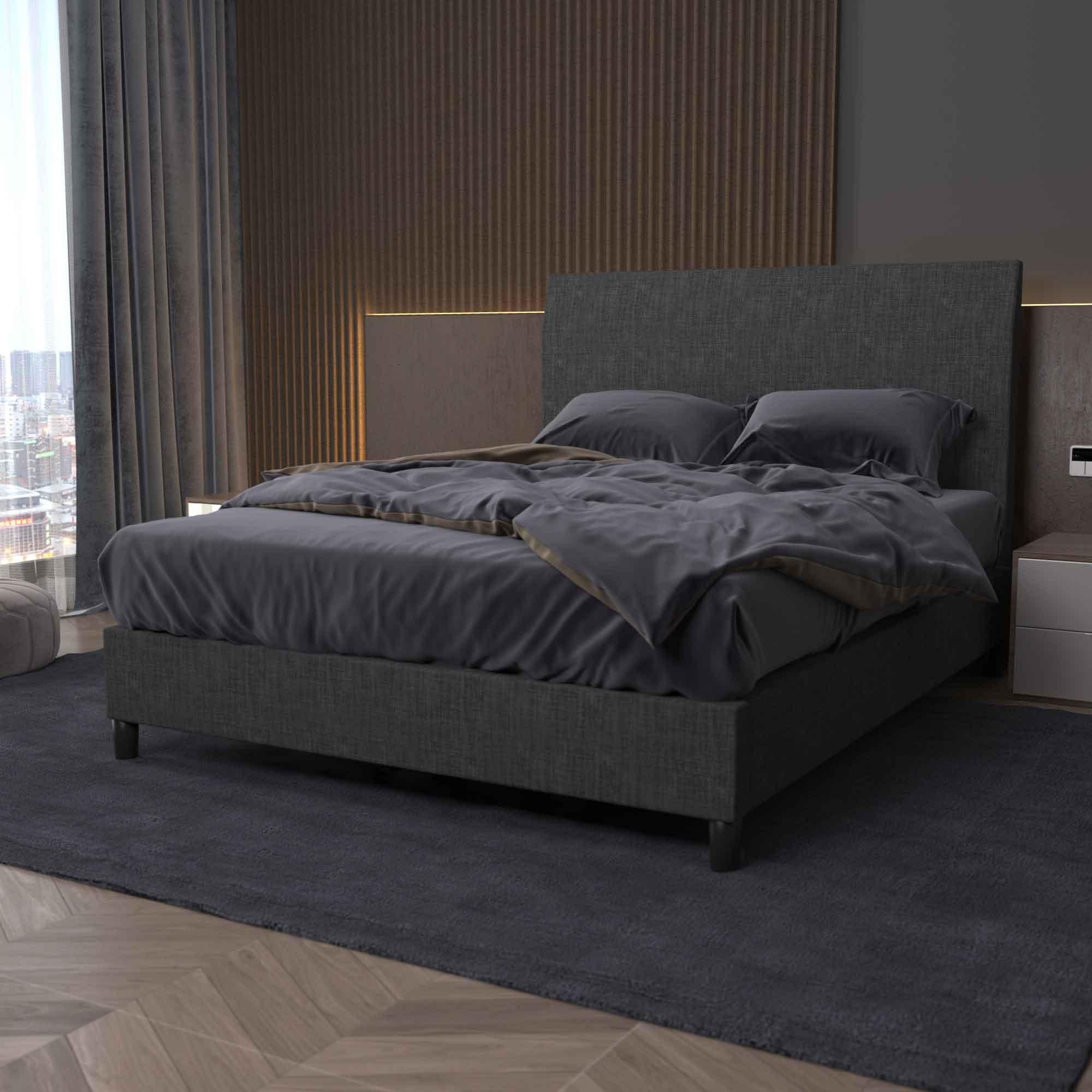 Bedhead & Bed Base Bundle (Upholstered Portabase - Graphite) - Mattress Crafters