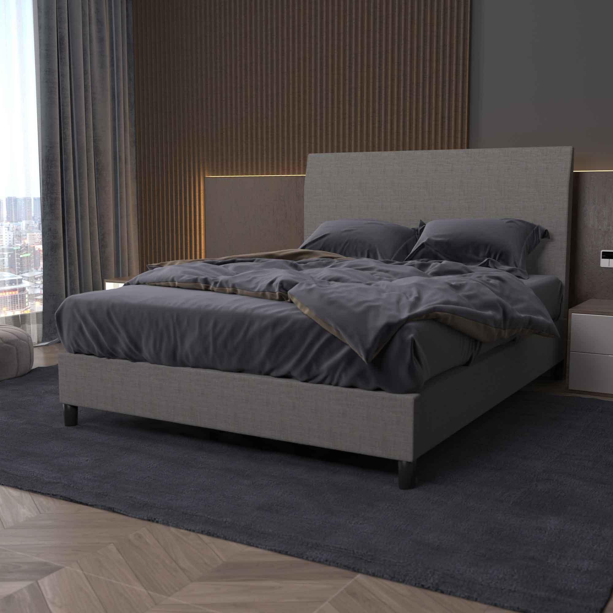 Bedhead & Bed Base Bundle (Upholstered Portabase - Light Grey) - Mattress Crafters
