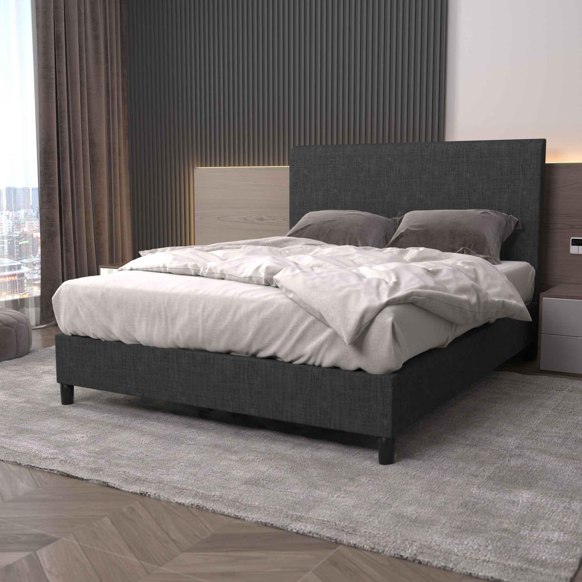Bedhead & Bed Base Bundle (Upholstered Portabase - Graphite) - Mattress Crafters