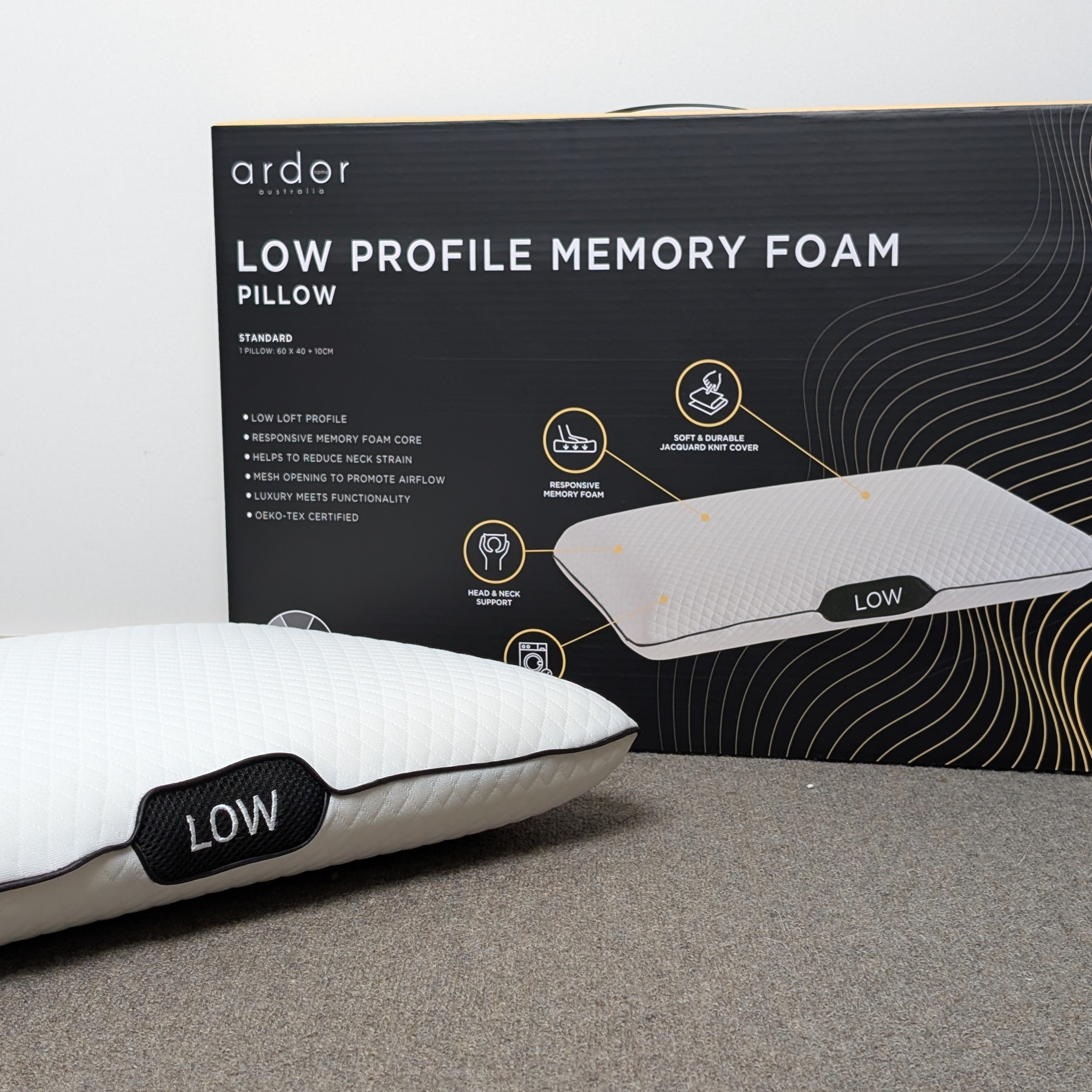 ARDOR Balance Low 1.0 Memory Foam Pillow