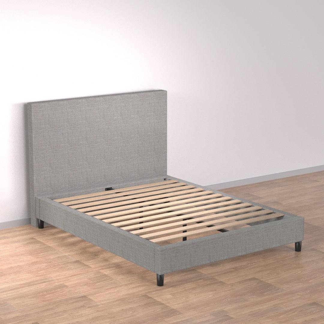 Bedhead & Bed Base Bundle (Upholstered Portabase - Light Grey) - Mattress Crafters