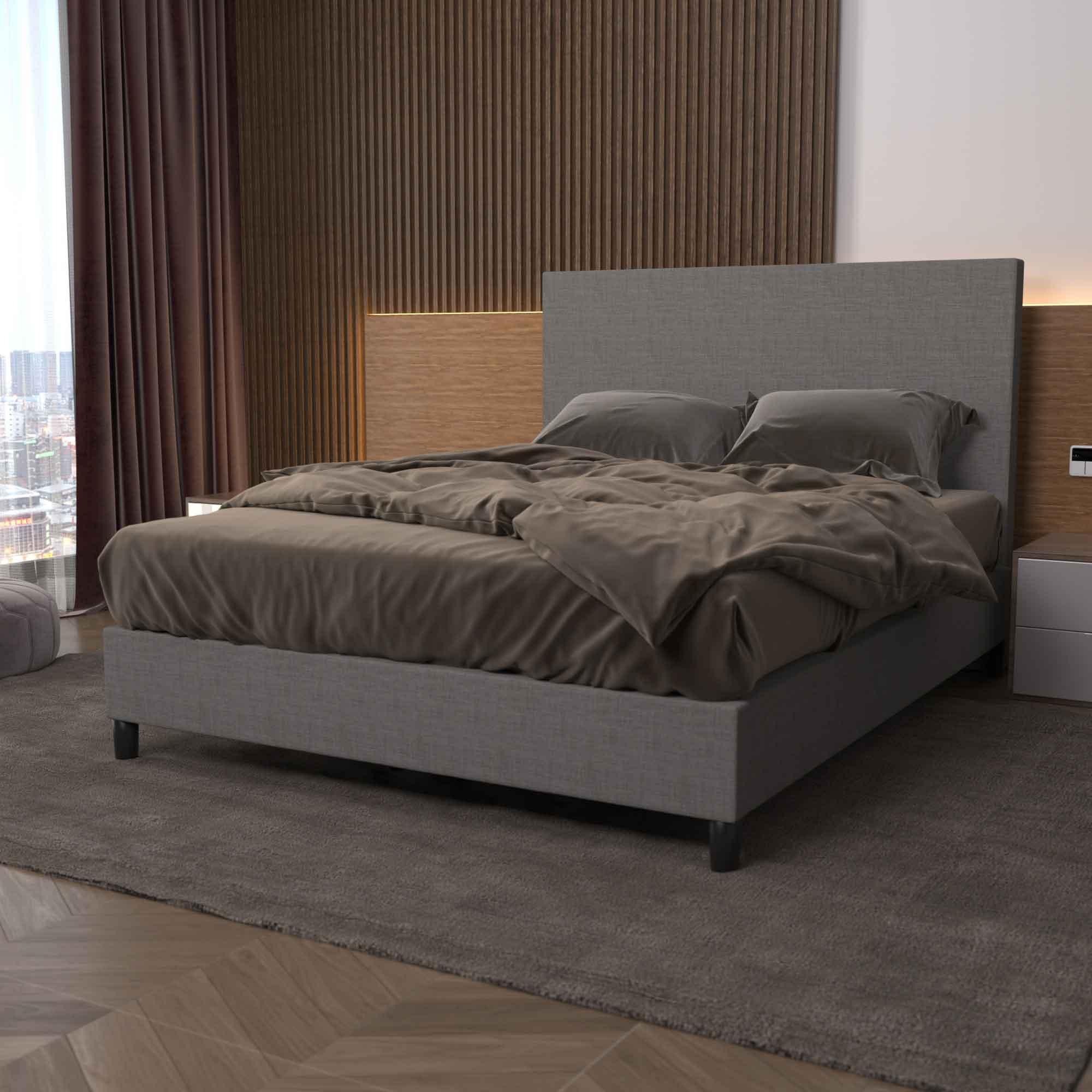 Bedhead & Bed Base Bundle (Upholstered Portabase - Light Grey) - Mattress Crafters