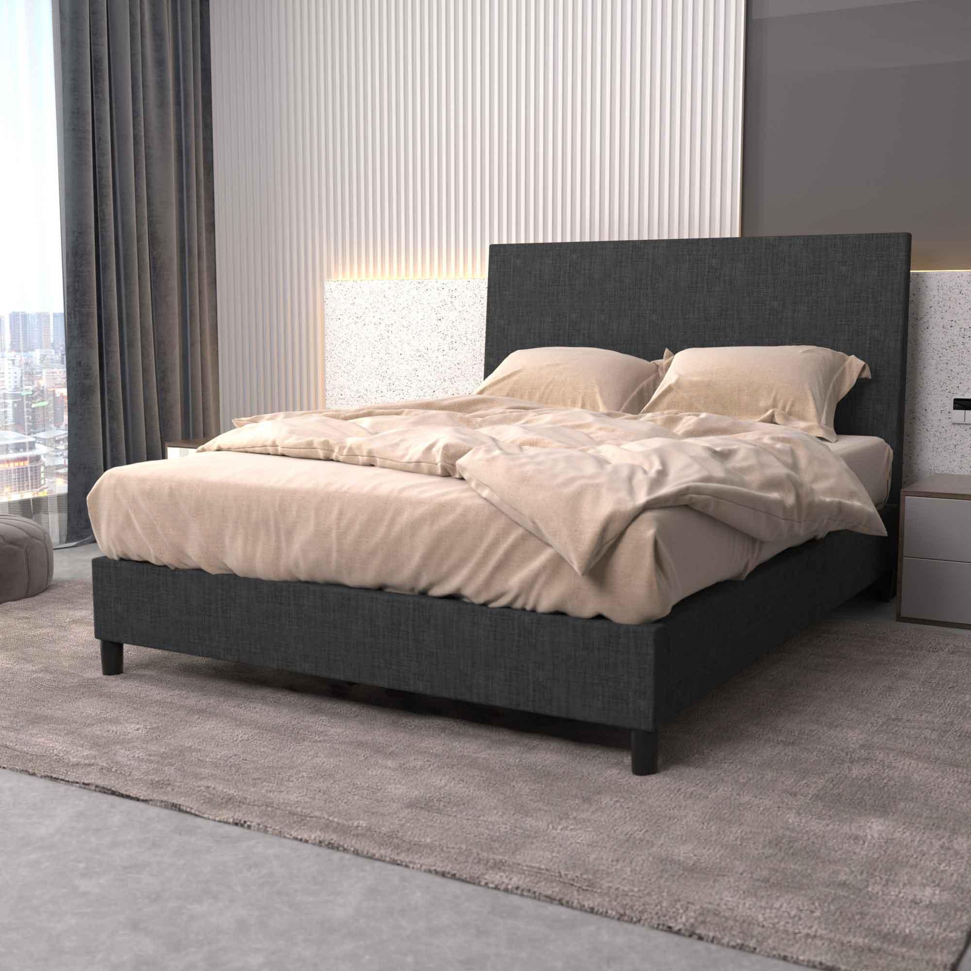 Bedhead & Bed Base Bundle (Upholstered Portabase - Graphite) - Mattress Crafters