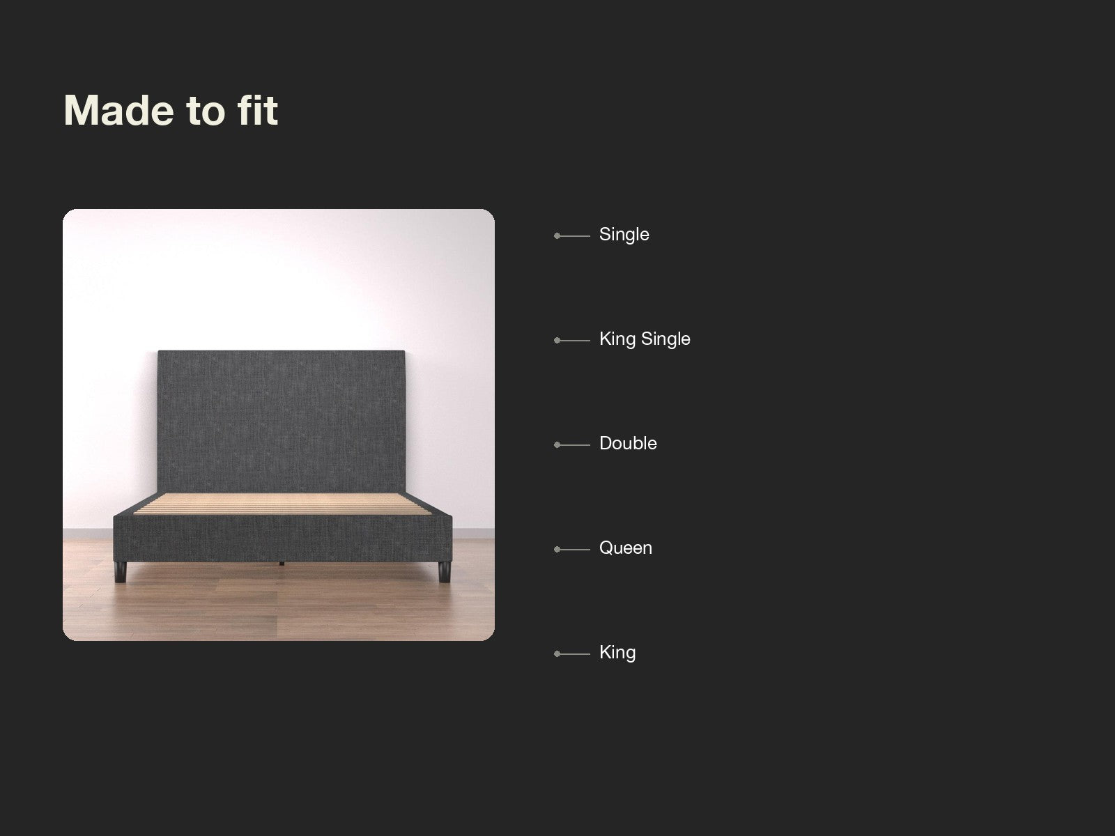 Bedhead and Upholstered Portabase Bundle in Graphite view 3