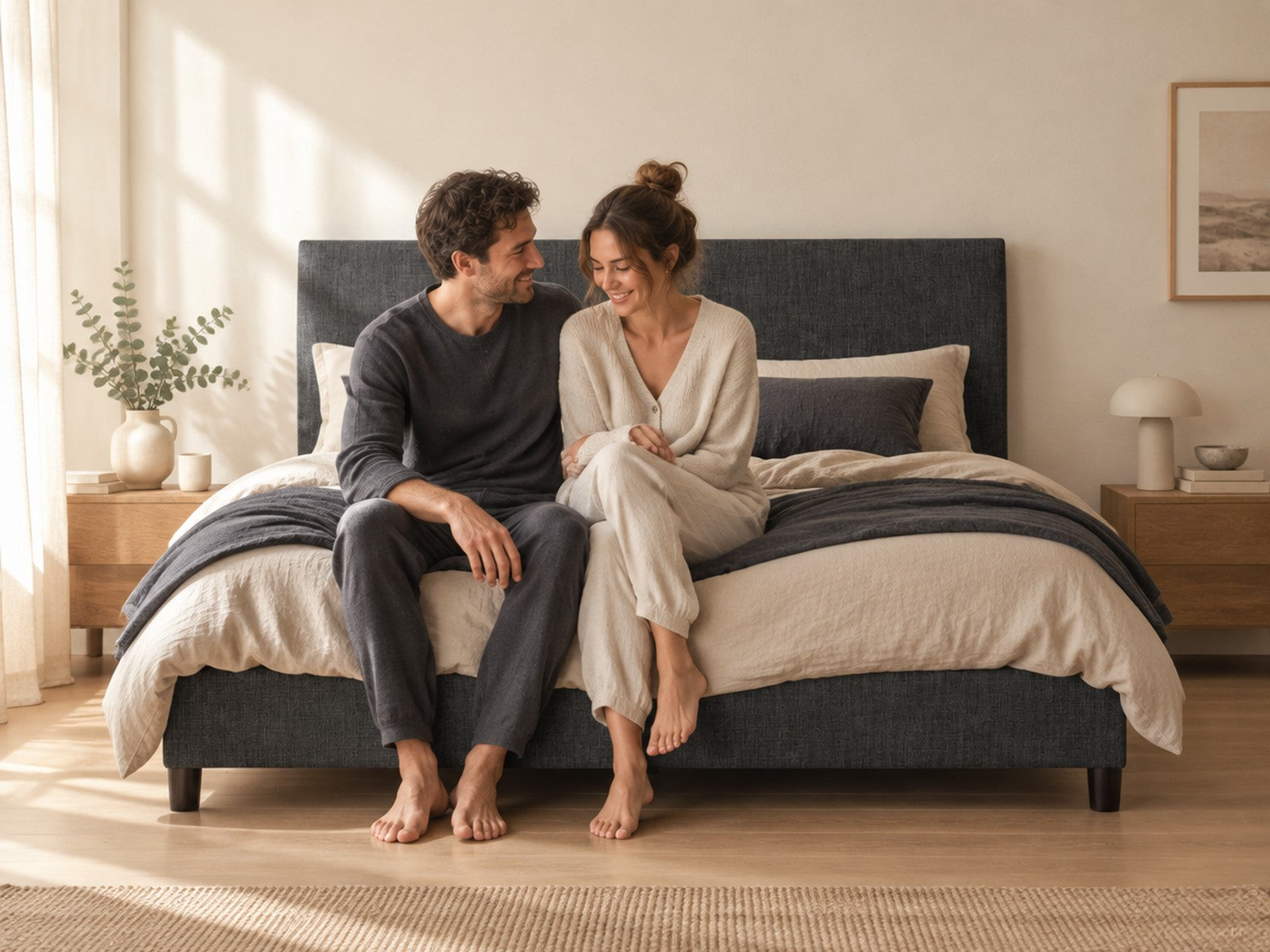 Bedhead and Upholstered Portabase Bundle in Graphite view 4