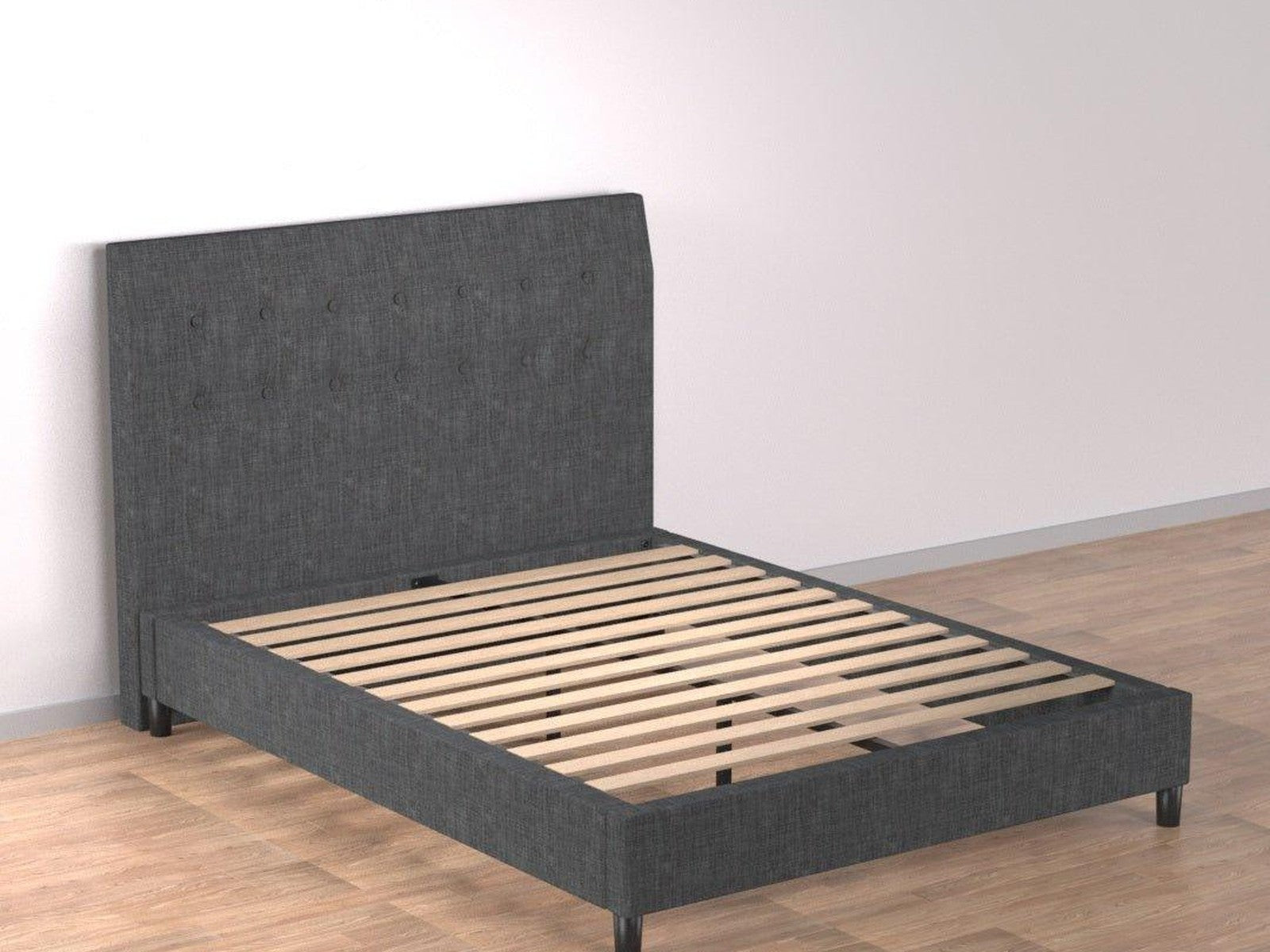 Bedhead and Upholstered Portabase Bundle in Graphite view 2