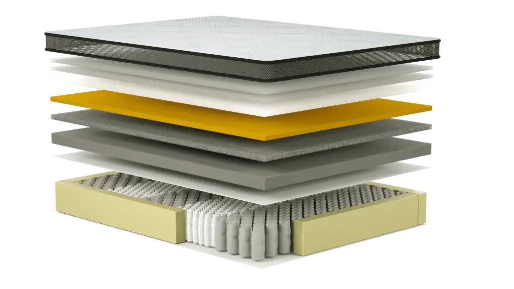 Premium mattress blends cutting-edge materials and technology to deliver a truly restorative night’s sleep.