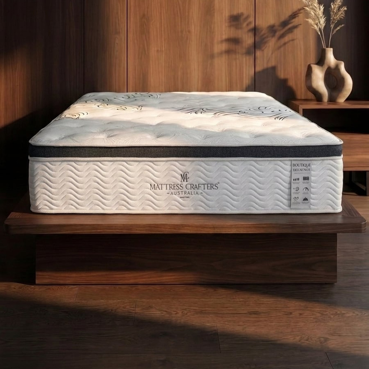 Boutique Deluxe Plus Mattress in a bedroom
