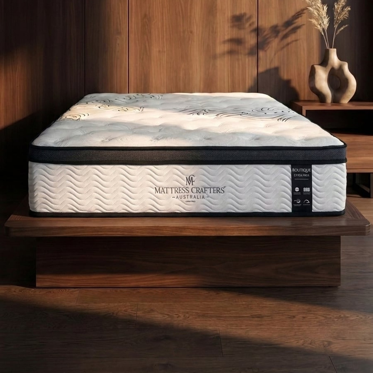 Boutique Extra Firm Mattress in a bedroom