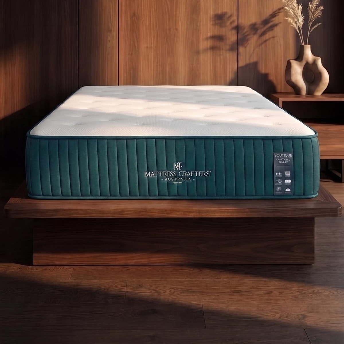 Boutique Craft Cell Hybrid Mattress in a bedroom