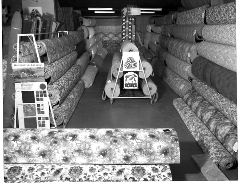 Rolls of stock lined up for delivery