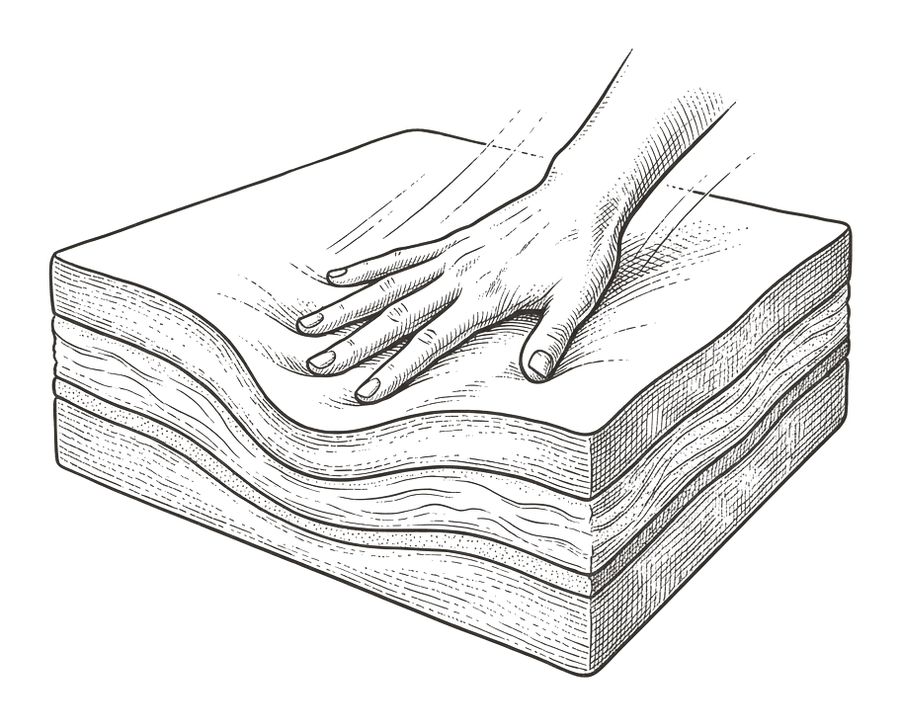 Line illustration of pocket springs